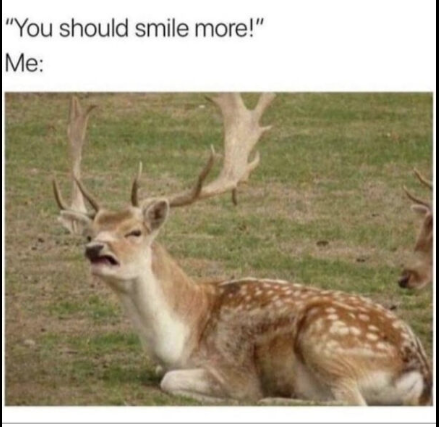 "You should smile more!" Me: