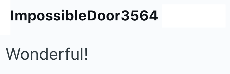 ImpossibleDoor3564 Wonderful!