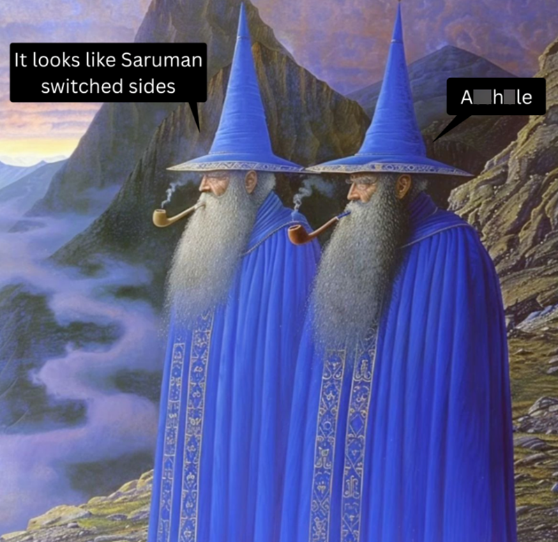 It looks like Saruman switched sides COTYLOWE A hole