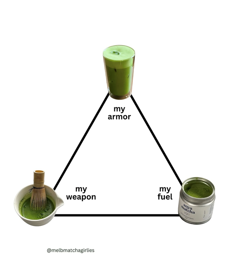 my weapon @melbmatchagirlies my armor my fuel matcha