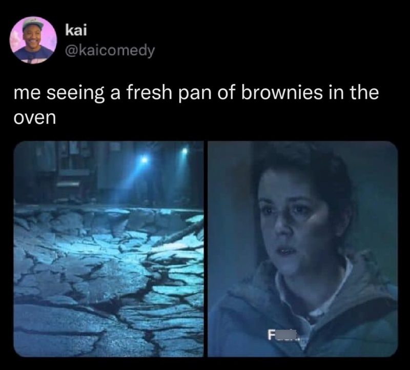 kai @kaicomedy me seeing a fresh pan of brownies in the oven FOLL