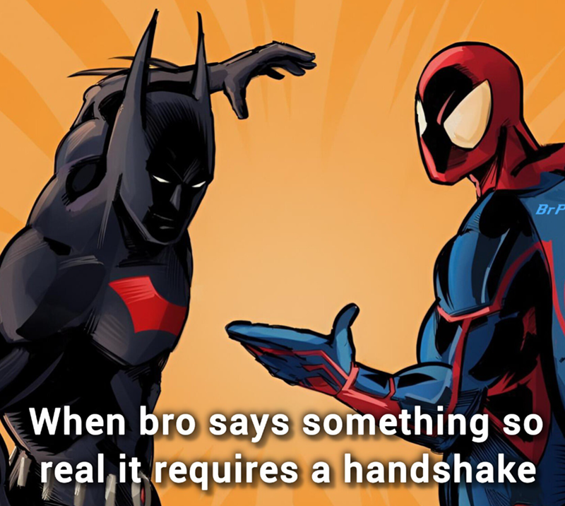 When bro says something so real it requires a handshake BrP