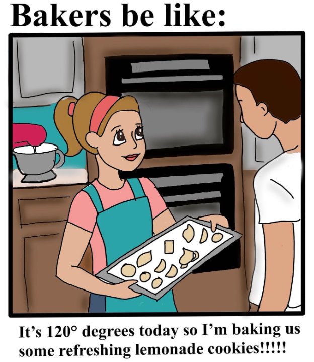 Bakers be like: It's 120° degrees today so I'm baking us some refreshing lemonade cookies!!!!!