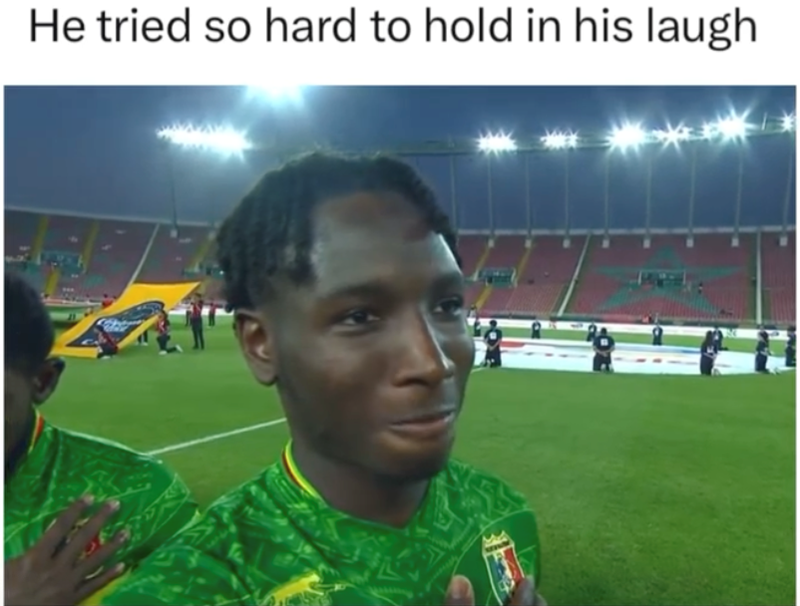 He tried so hard to hold in his laugh