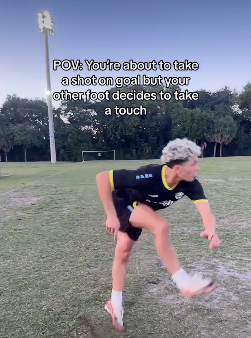 POV: You're about to take a shot on goal but your other foot decides to take a touch