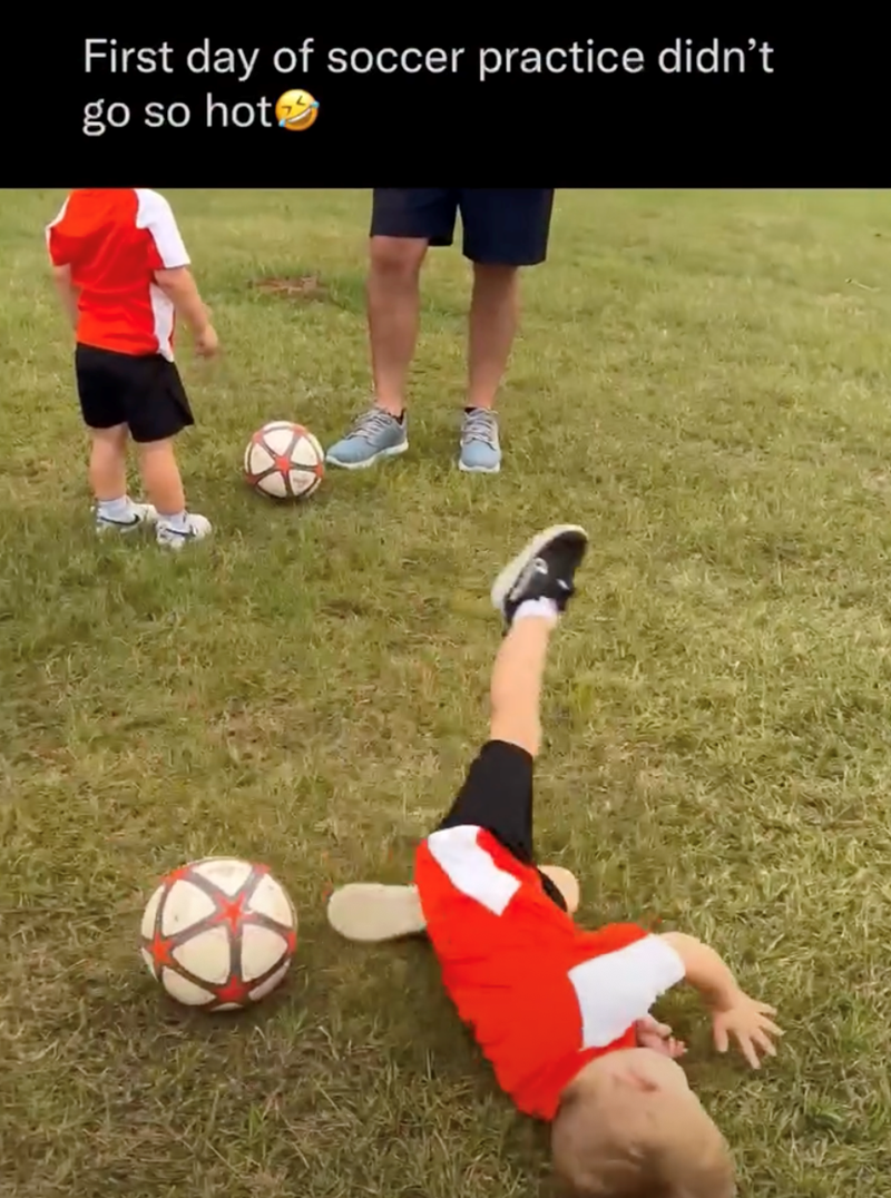 First day of soccer practice didn't go so hot