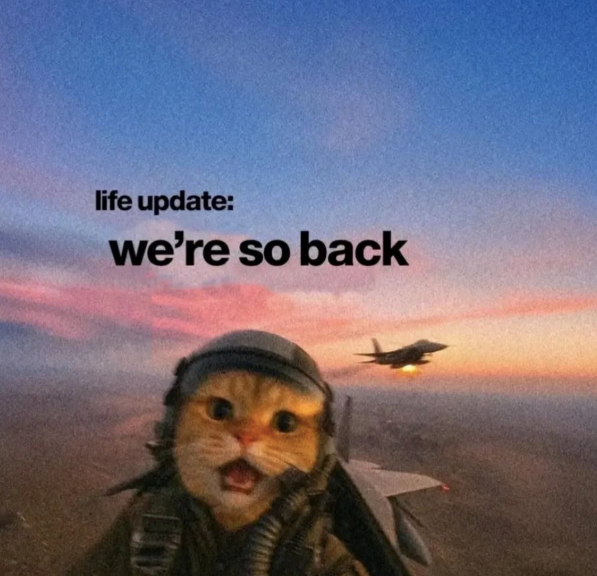 life update: we're so back