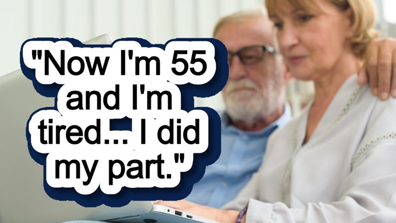 An older couple assesses their finances together on a laptop
