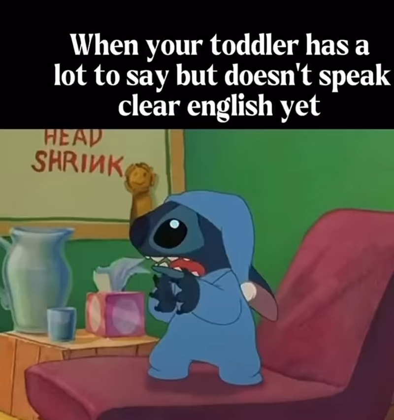 When your toddler has a lot to say but doesn't speak clear english yet HEAD SHRINK
