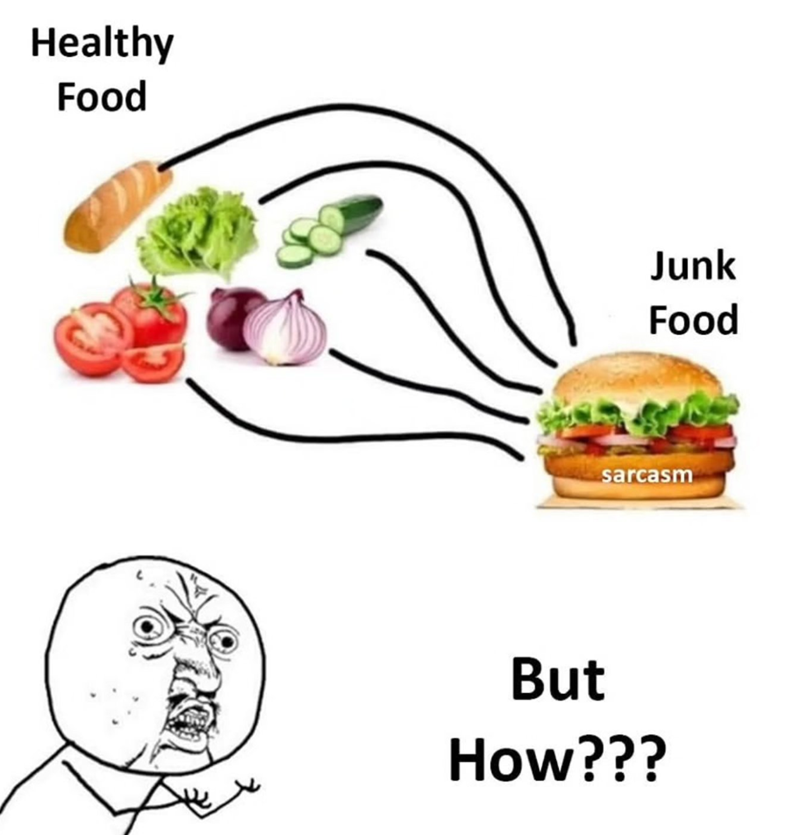 Healthy Food Junk Food sarcasm But How???