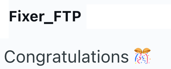 Fixer_FTP Congratulations