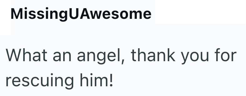 MissingUAwesome What an angel, thank you for rescuing him!