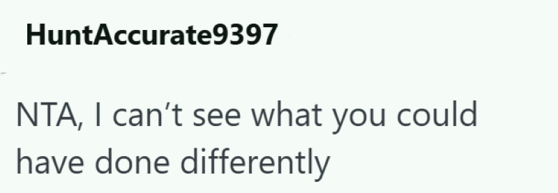 HuntAccurate9397 NTA, I can't see what you could have done differently