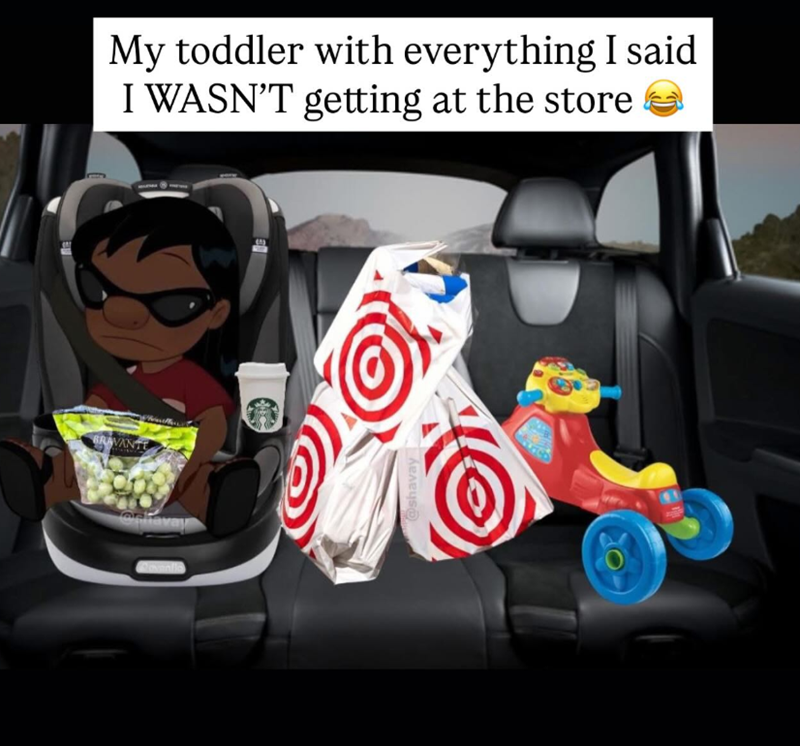 BRAVANTE My toddler with everything I said I WASN'T getting at the store @shavay