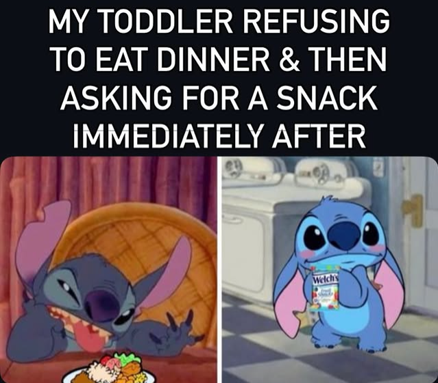 MY TODDLER REFUSING TO EAT DINNER & THEN ASKING FOR A SNACK IMMEDIATELY AFTER Welch's