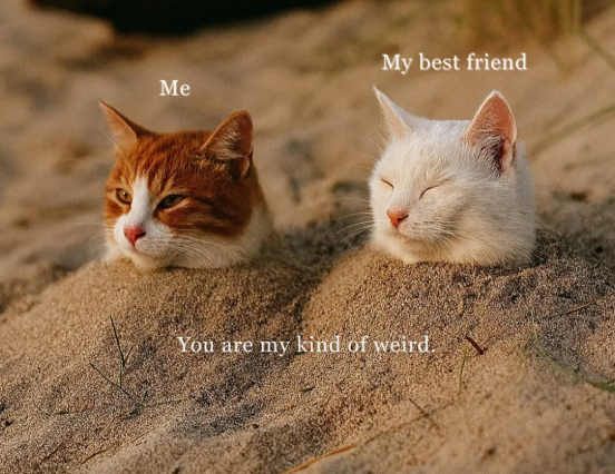 My best friend Me You are my kind of weird.