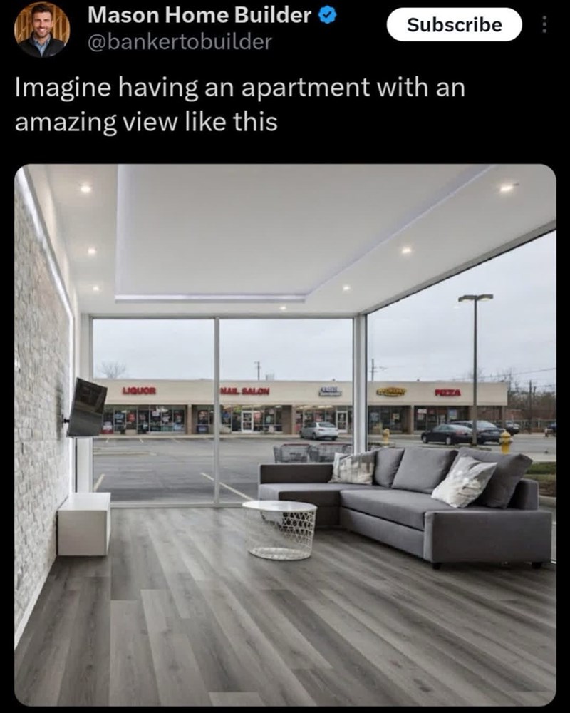 Mason Home Builder @bankertobuilder Subscribe Imagine having an apartment with an amazing view like this LIQUOR NAIL SALON GANDE