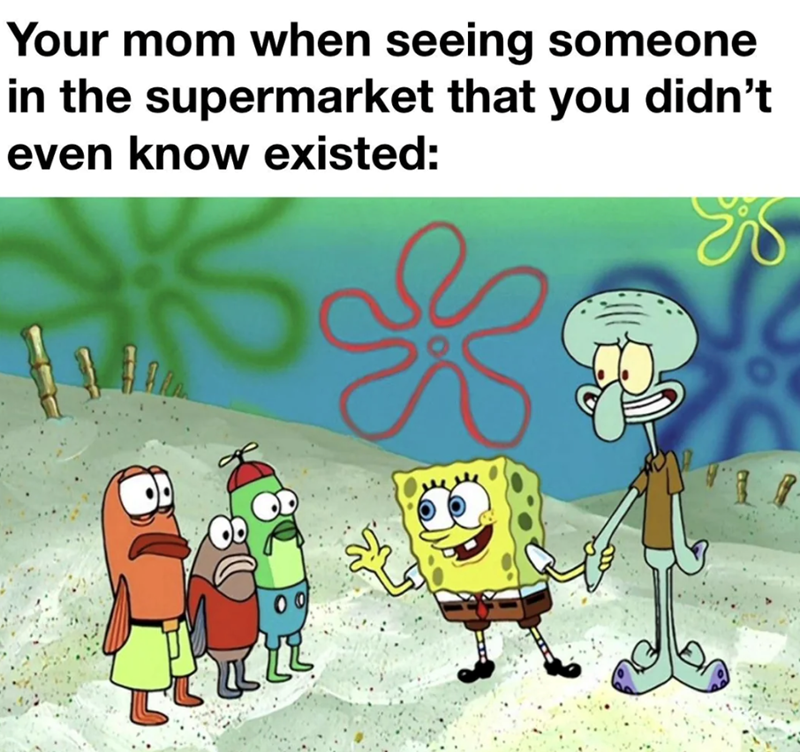 Your mom when seeing someone in the supermarket that you didn't even know existed: Bl EV