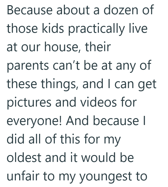 Because about a dozen of those kids practically live at our house, their parents can't be at any of these things, and I can get pictures and videos for everyone! And because I did all of this for my oldest and it would be unfair to my youngest to