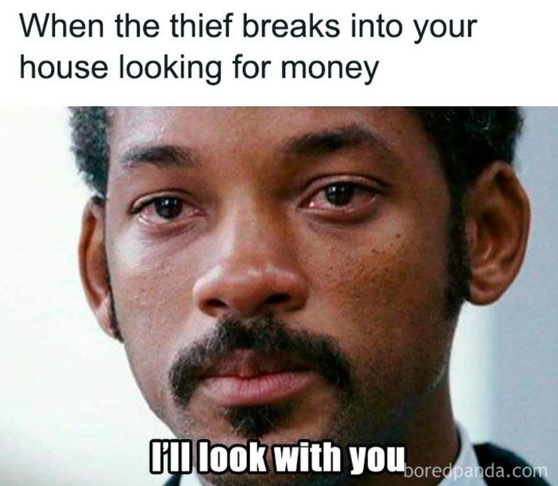 When the thief breaks into your house looking for money Flook with you boredpanda.com