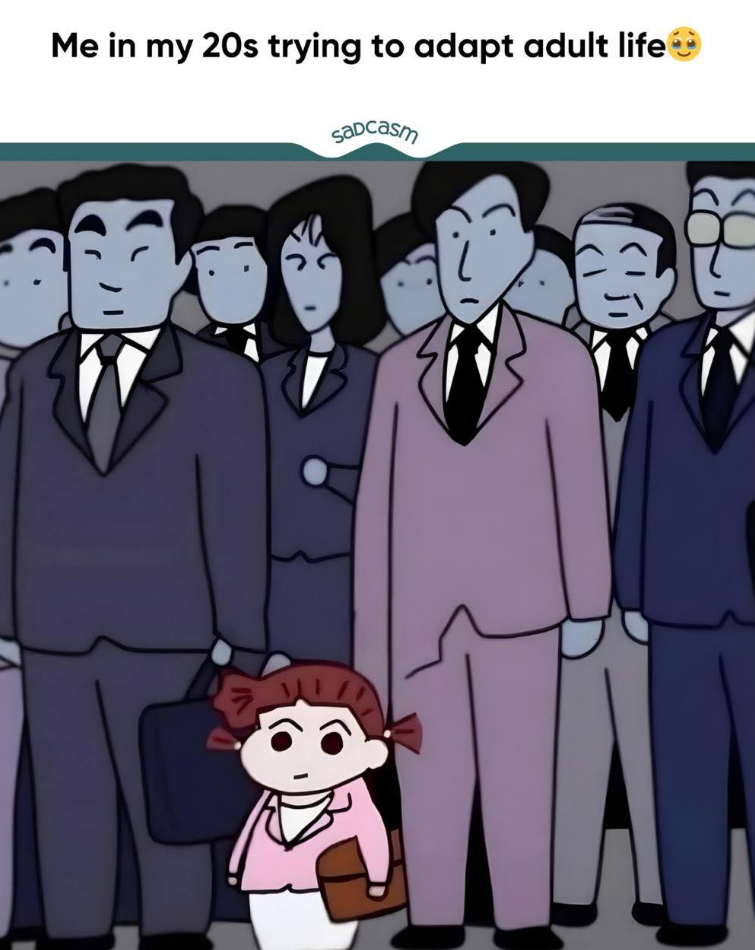 Me in my 20s trying to adapt adult life Sadcasm