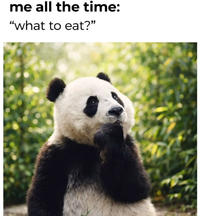 me all the time: "what to eat?"
