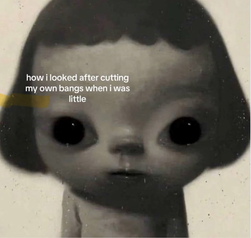 how i looked after cutting my own bangs when i was little