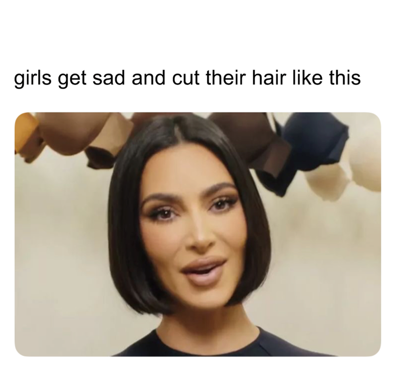 girls get sad and cut their hair like this