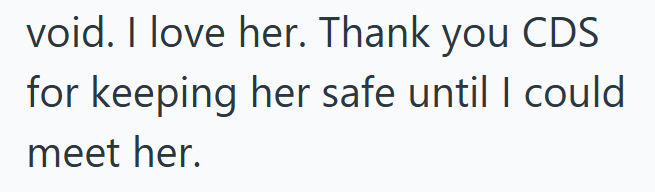 void. I love her. Thank you CDS for keeping her safe until I could meet her.