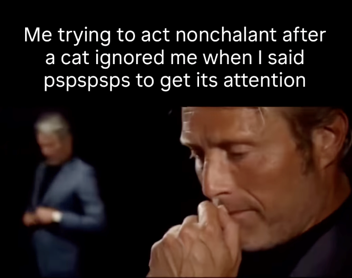Me trying to act nonchalant after a cat ignored me when I said pspspsps to get its attention