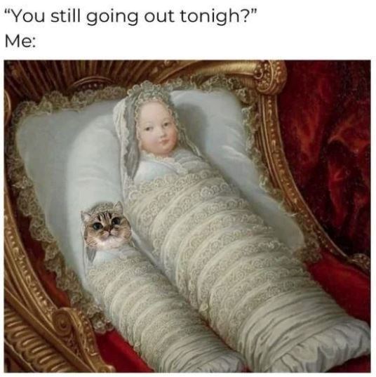 "You still going out tonigh?" Me: