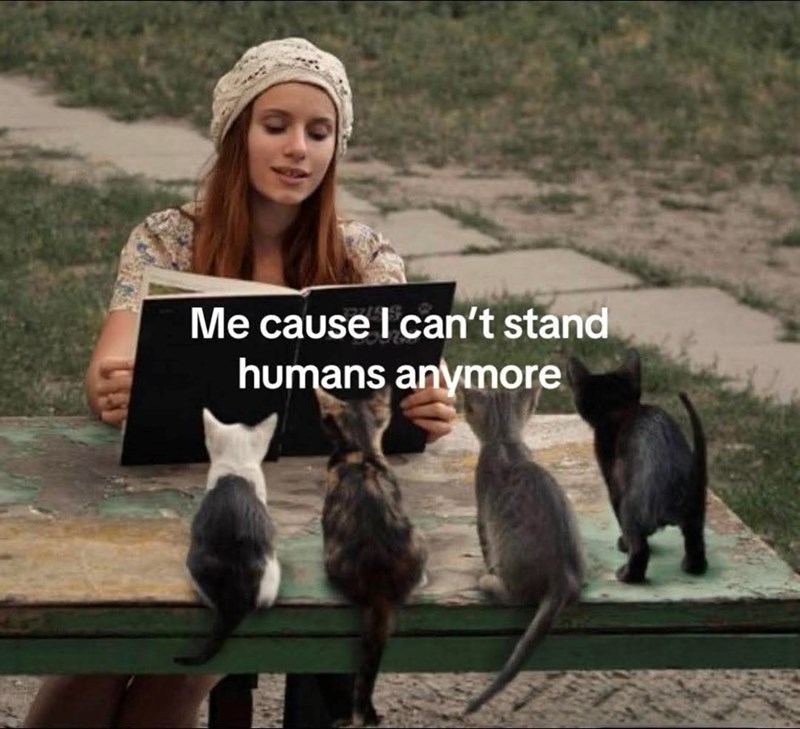 Me cause I can't stand humans anymore