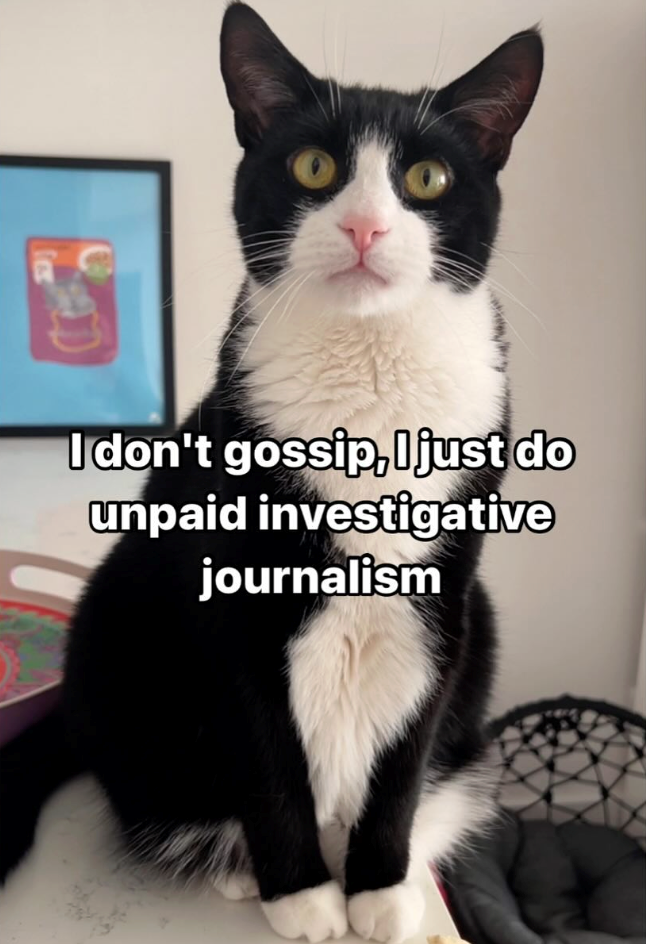 I don't gossip, I just do unpaid investigative journalism