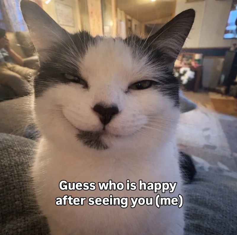 Guess who is happy after seeing you (me)