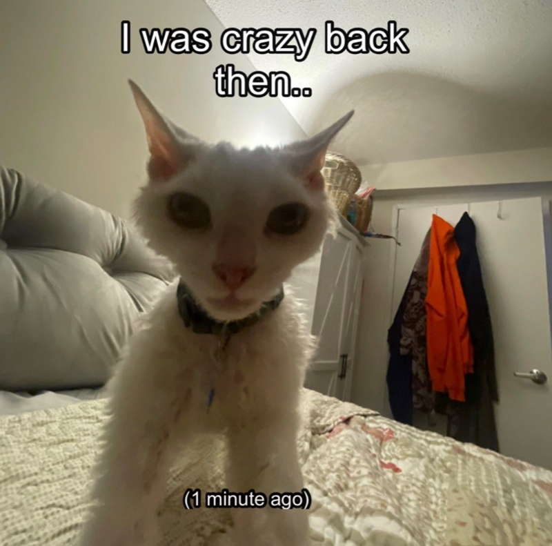 I was crazy back then.. (1 minute ago)