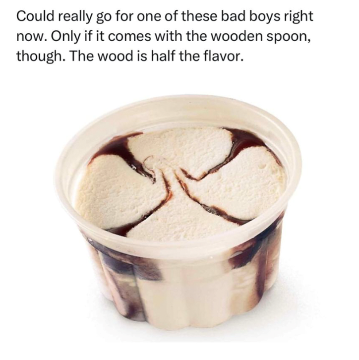 Could really go for one of these bad boys right now. Only if it comes with the wooden spoon, though. The wood is half the flavor.