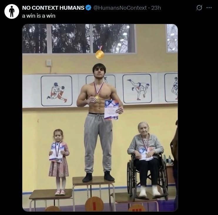 NO CONTEXT HUMANS a win is a win @HumansNoContext. 23h 0