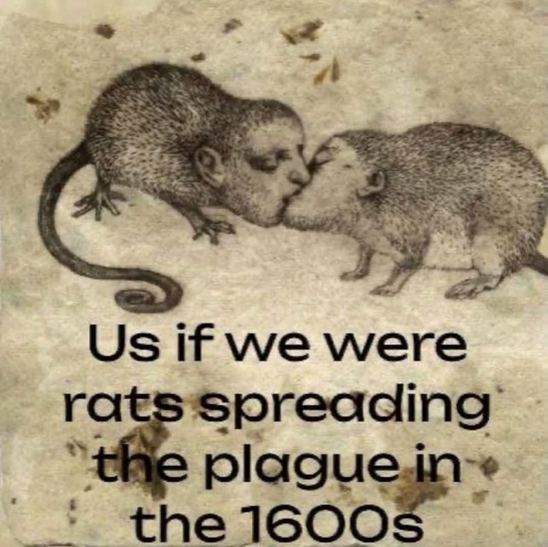 Us if we were rats spreading the plague in the 1600s