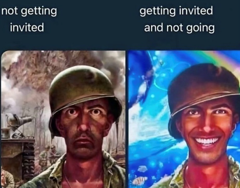 not getting invited getting invited and not going
