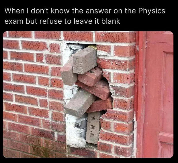 When I don't know the answer on the Physics exam but refuse to leave it blank