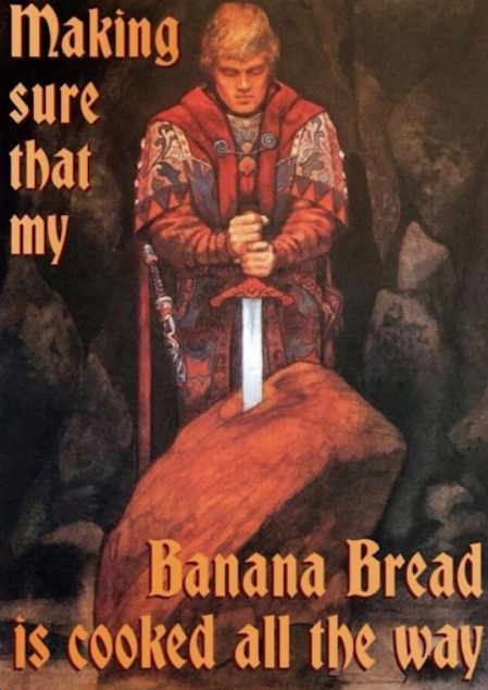 Making sure that my Banana Bread is cooked all the way