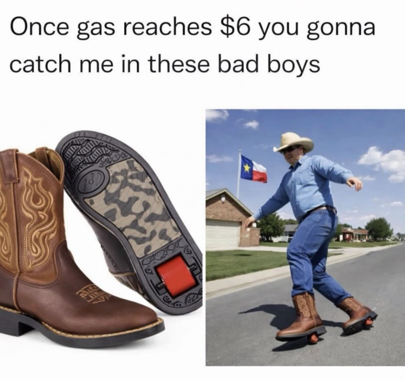 Once gas reaches $6 you gonna catch me in these bad boys 保