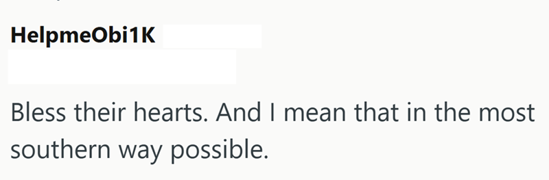 HelpmeObi1K Bless their hearts. And I mean that in the most southern way possible.