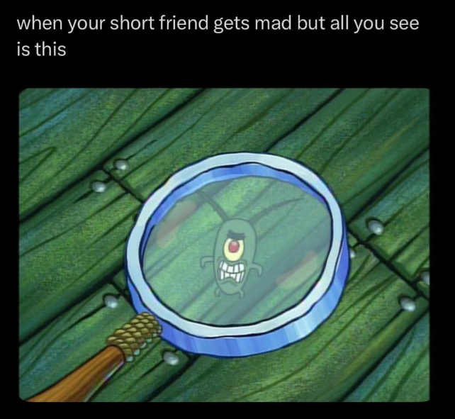 when your short friend gets mad but all you see is this D