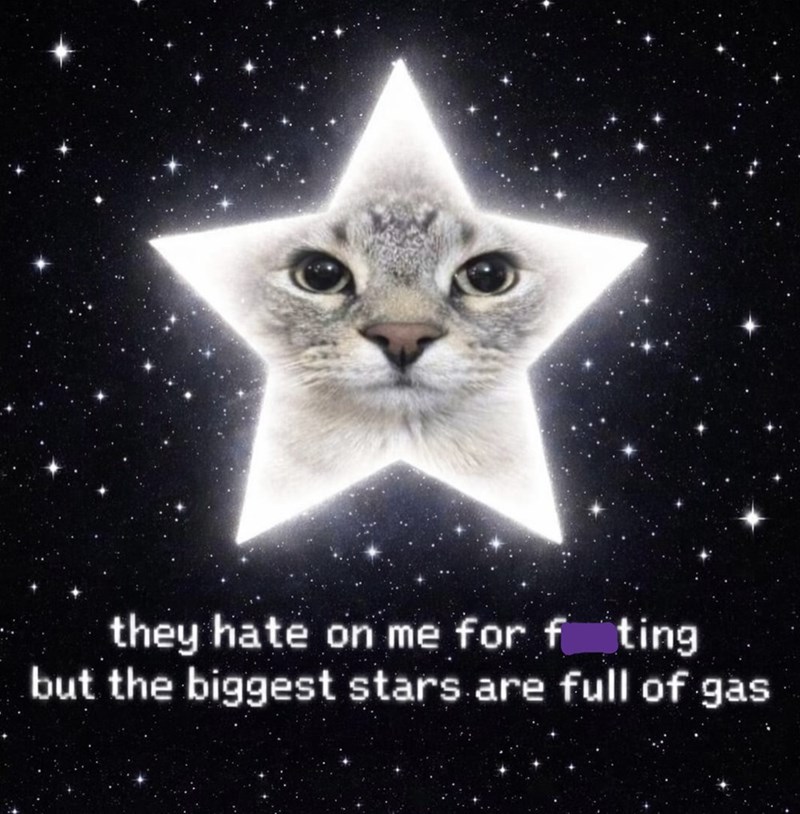 they hate on me for f ting but the biggest stars are full of gas