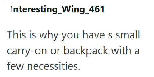 Interesting_Wing_461 This is why you have s small carry-on or backpack with a few necessities.