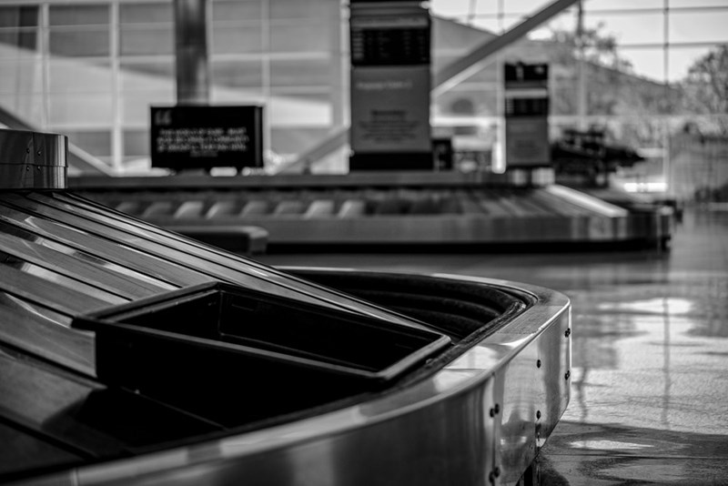 Baggage claim carousel at airport