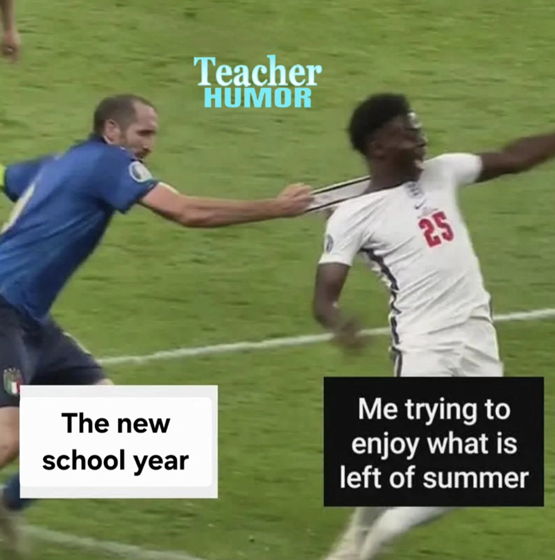 Teacher HUMOR 25 The new school year Me trying to enjoy what is left of summer