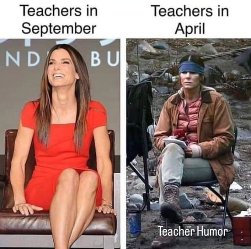 Teachers in September Teachers in April ND BU Teacher Humor