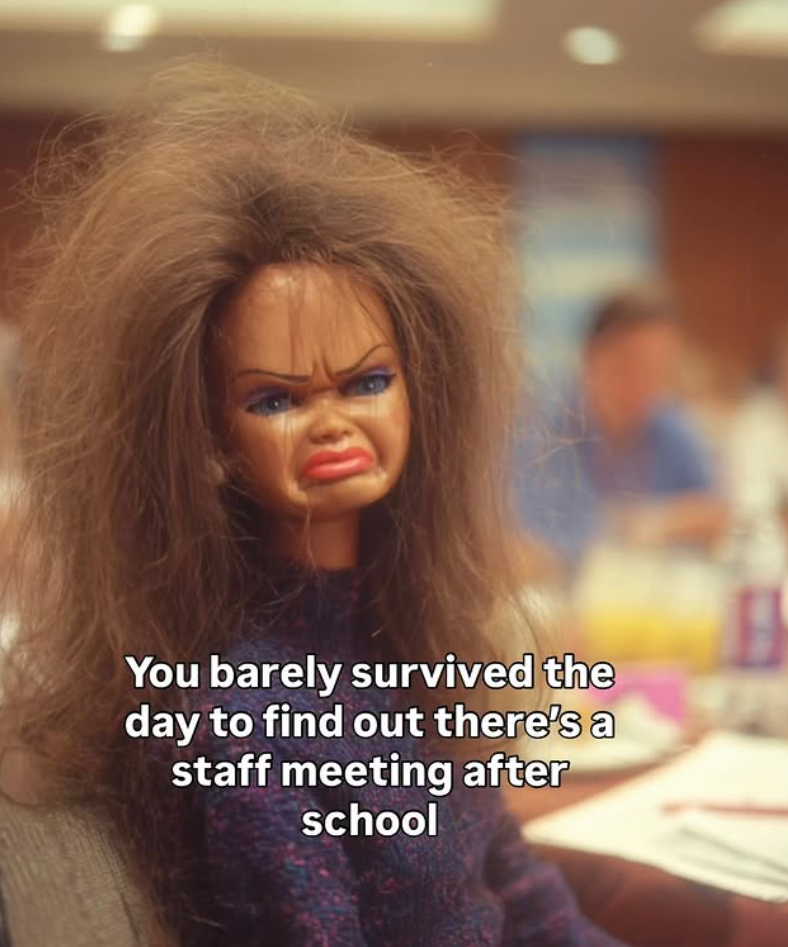 You barely survived the day to find out there's a staff meeting after school